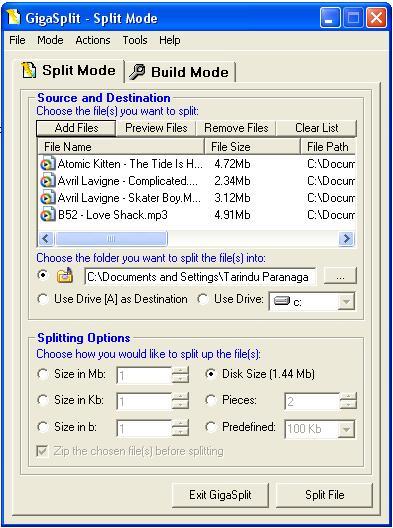 GigaSplit Screenshot